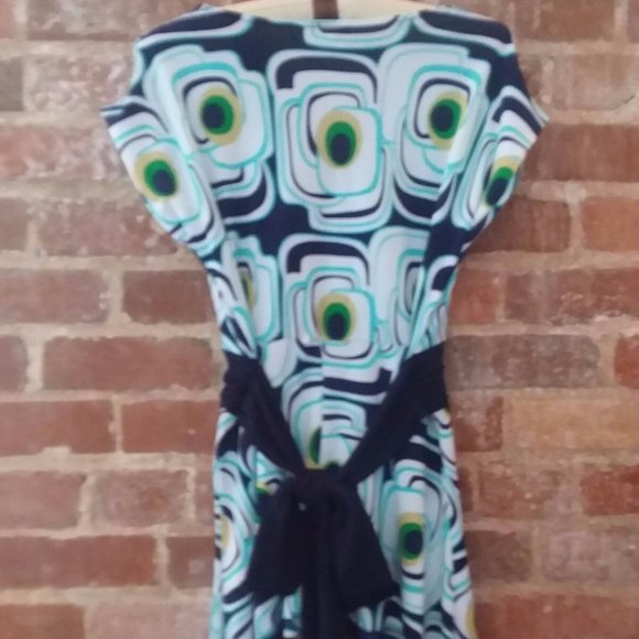 M.K.M DESIGNS Blue & White Multicolor Sleeveless Blouse Shirt Top Tunic Women S - Picture 8 of 14